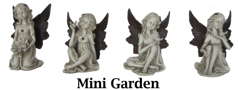 Fairy Garden-Girl Fairies Sitting 4Pc Set- 2 Set Min