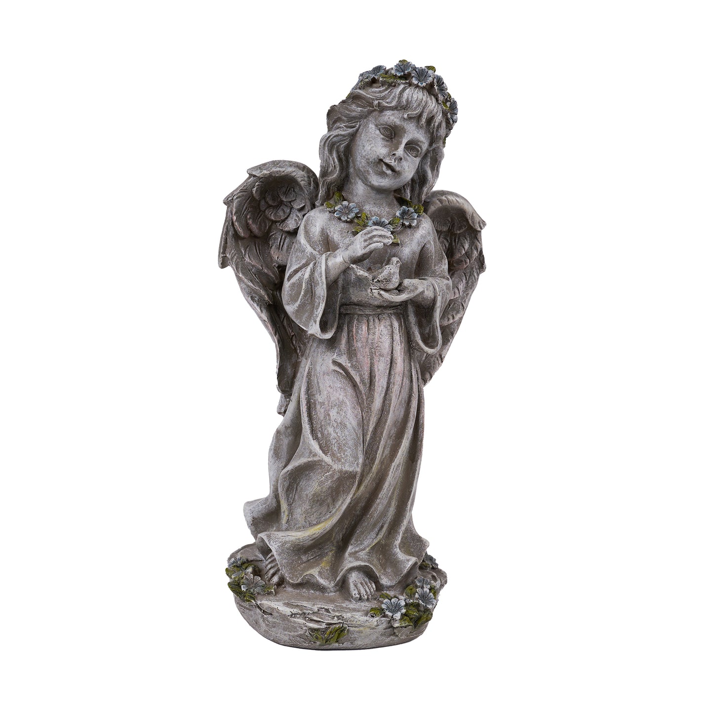 Angel Child Standing Holding Bird