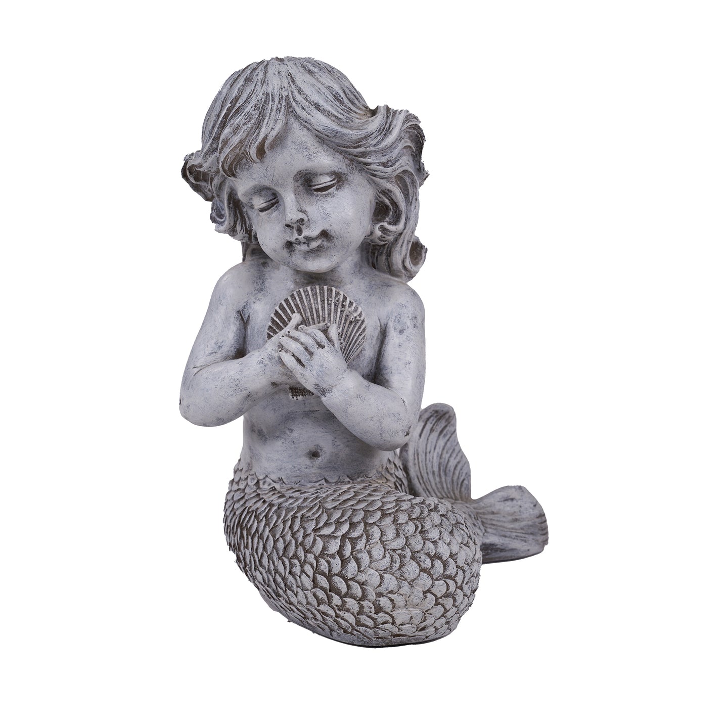 Kneeling Mermaid Holding Shell