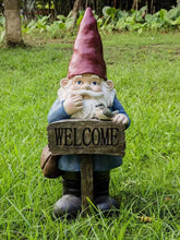 Load image into Gallery viewer, 75616-08 - Funny Garden Gnome Holding Welcome Sign
