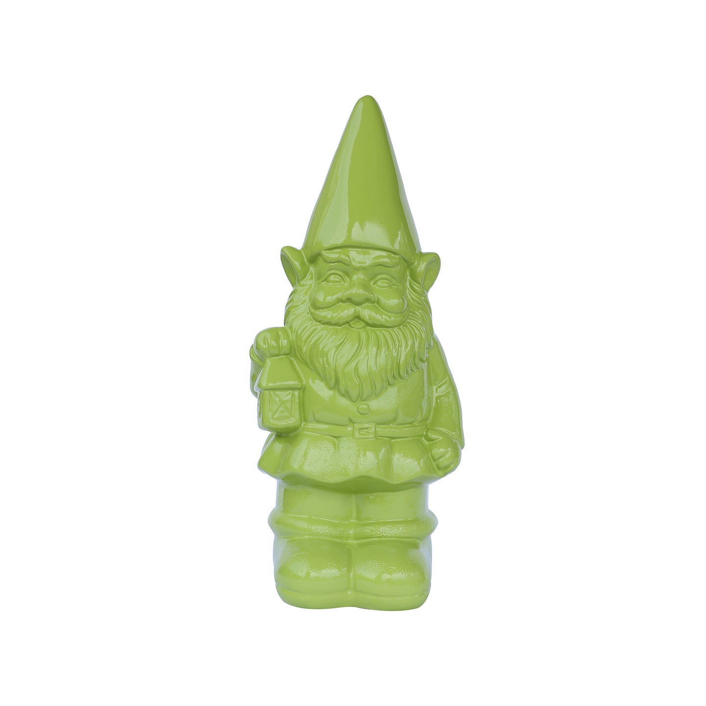 Garden Gnome Statue Holding Lantern-Green