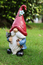 Load image into Gallery viewer, 14in Garden Gnome Chopping Wood
