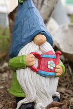 Load image into Gallery viewer, Gardener Gnome Statue Holding Watering Can
