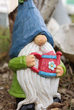 Load image into Gallery viewer, Gardener Gnome Statue Holding Watering Can
