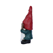 Load image into Gallery viewer, Medium Size Gardener Gnome Statue Holding Home Sign
