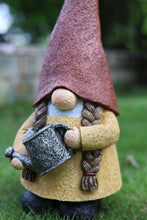 Load image into Gallery viewer, 16in Female Garden Gnome Watering Plant
