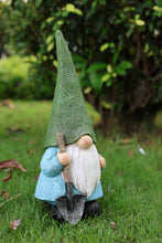 Load image into Gallery viewer, 16in Garden Gnome Statue Holding Shovel
