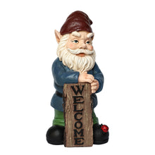 Load image into Gallery viewer, Gnome Standing Holding Welcome Sign
