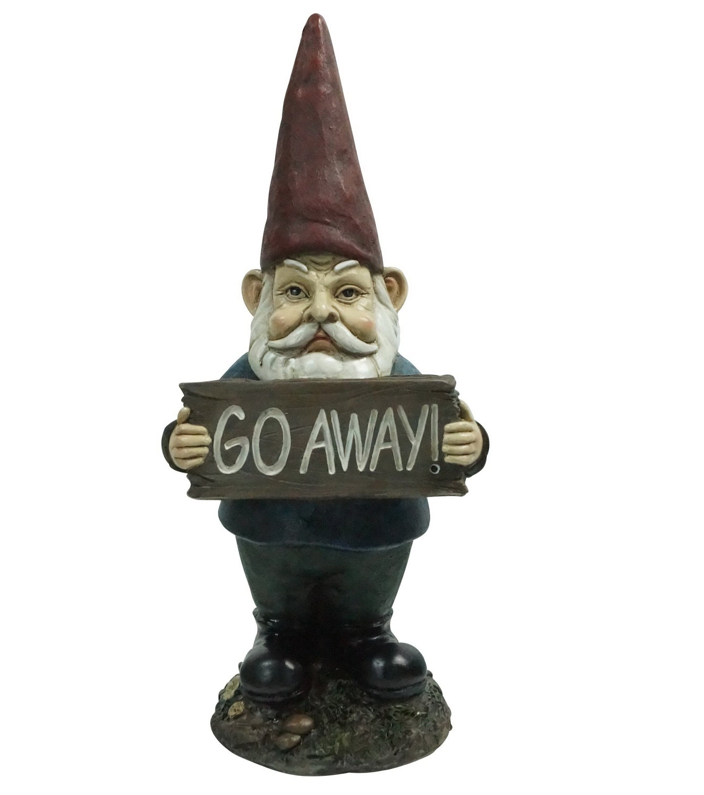 Gnome Holds Go Away Sign - 9 in