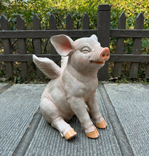 Load image into Gallery viewer, 16.65&quot; H Smiling Pig W/Wings Sitting
