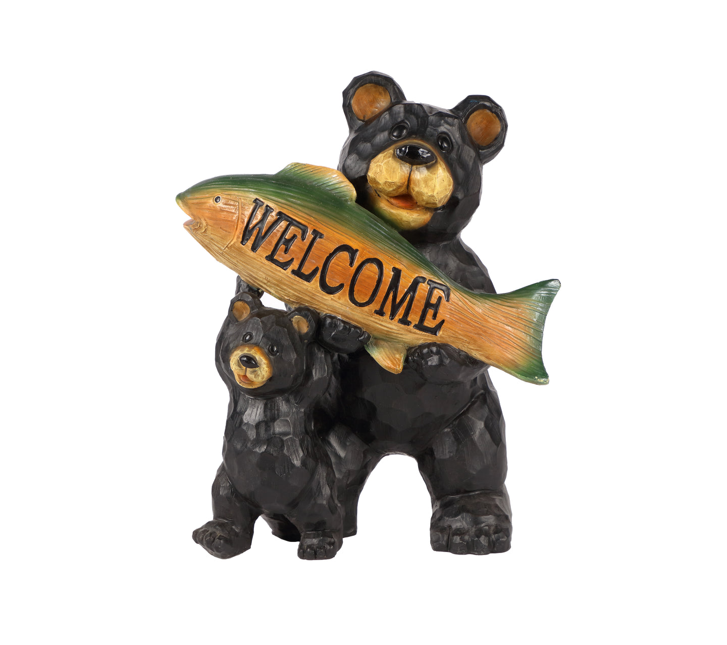 Bears Hold Fish Welcome Sign