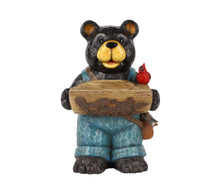 Load image into Gallery viewer, Bear Holds Bird Bath with Cardinal
