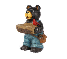 Load image into Gallery viewer, Bear Holds Bird Bath with Cardinal
