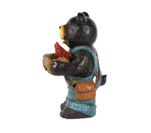 Load image into Gallery viewer, Bear Holds Bird Bath with Cardinal
