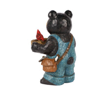 Load image into Gallery viewer, Bear Holds Bird Bath with Cardinal
