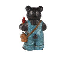 Load image into Gallery viewer, Bear Holds Bird Bath with Cardinal

