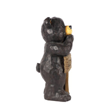 Load image into Gallery viewer, Bear Leans On Welcome Sign
