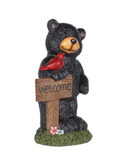 Load image into Gallery viewer, Bear Holding Welcome Sign
