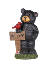 Load image into Gallery viewer, Bear Holding Welcome Sign
