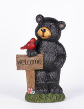 Load image into Gallery viewer, Bear Holding Welcome Sign
