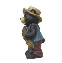 Load image into Gallery viewer, 75619-O - Bear with Fish Welcome Sign for Garden or Home
