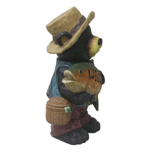 Load image into Gallery viewer, 75619-O - Bear with Fish Welcome Sign for Garden or Home
