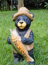 Load image into Gallery viewer, Standing Bear with Fish Welcome Sign
