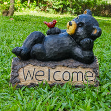 Load image into Gallery viewer, 75619-R - Bear with Cardinal Garden Welcome Sign
