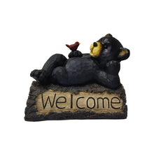 Load image into Gallery viewer, 75619-R - Bear with Cardinal Garden Welcome Sign
