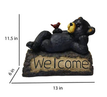 Load image into Gallery viewer, 75619-R - Bear with Cardinal Garden Welcome Sign
