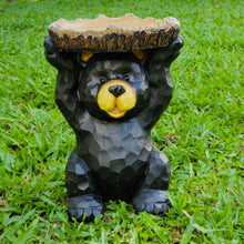 Load image into Gallery viewer, Sitting Bear Holding Bird Bath Garden Decor
