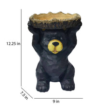Load image into Gallery viewer, Sitting Bear Holding Bird Bath Garden Decor
