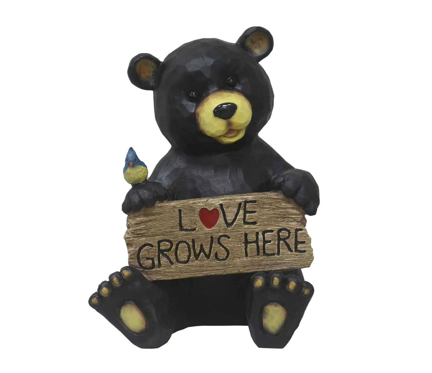 Sitting Bear Holding Love Sign Garden Decor