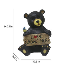 Load image into Gallery viewer, Sitting Bear Holding Love Sign Garden Decor
