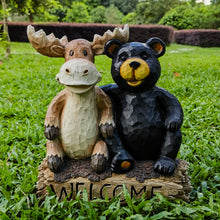 Load image into Gallery viewer, 75619-V - Bear and Moose Garden Welcome Sign
