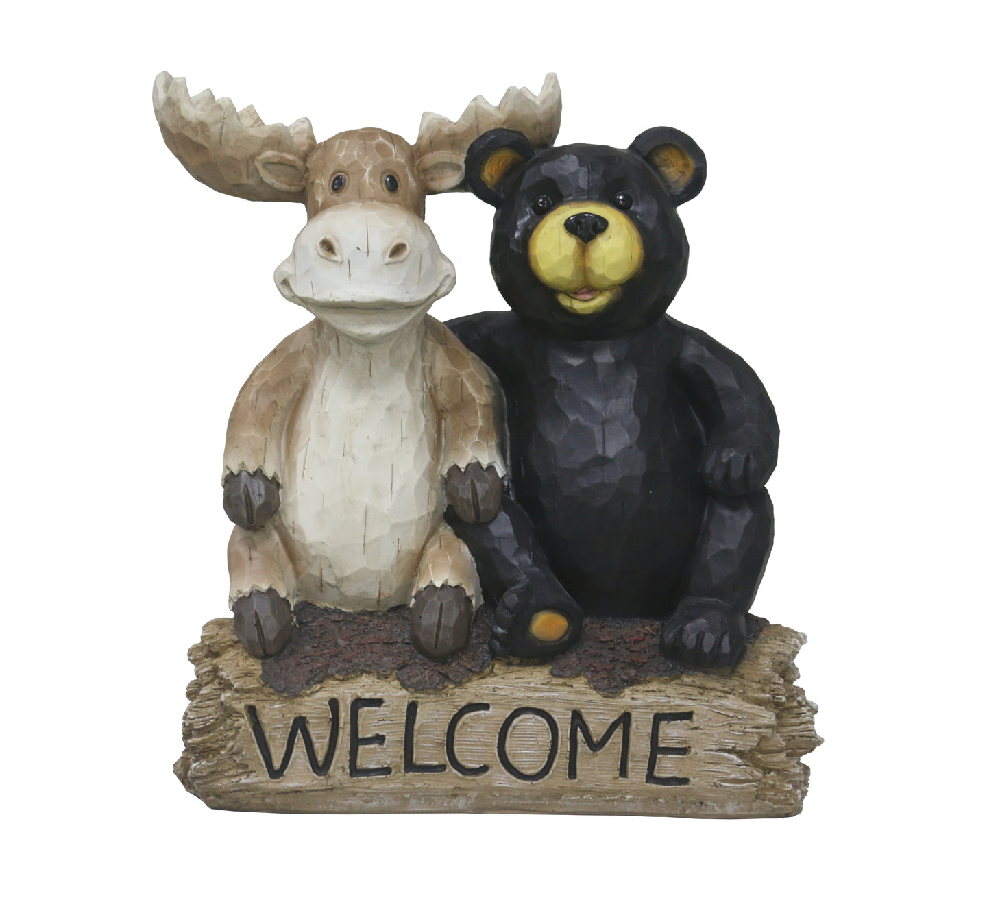 Bear and Moose Garden Welcome Sign