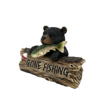Load image into Gallery viewer, Black Bear W/Gone Fishing Sign
