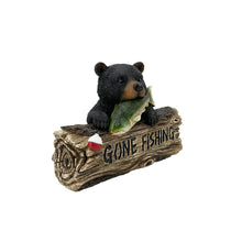 Load image into Gallery viewer, Black Bear W/Gone Fishing Sign
