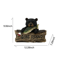 Load image into Gallery viewer, Black Bear W/Gone Fishing Sign
