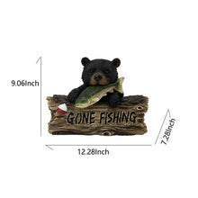 Load image into Gallery viewer, Black Bear W/Gone Fishing Sign
