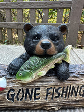 Load image into Gallery viewer, Black Bear W/Gone Fishing Sign
