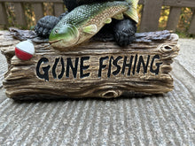 Load image into Gallery viewer, Black Bear W/Gone Fishing Sign
