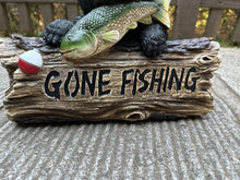 Load image into Gallery viewer, Black Bear W/Gone Fishing Sign
