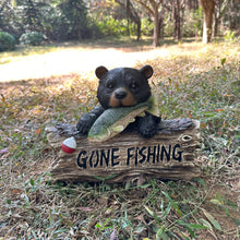 Load image into Gallery viewer, Black Bear W/Gone Fishing Sign
