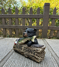 Load image into Gallery viewer, Black Bear W/Gone Fishing Sign
