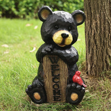 Load image into Gallery viewer, Bear Sitting Holding Welcome Sign
