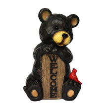 Load image into Gallery viewer, Bear Sitting Holding Welcome Sign
