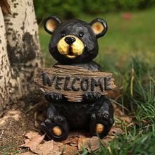 Load image into Gallery viewer, Bear Sitting Holding Welcome Sign

