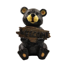 Load image into Gallery viewer, Bear Sitting Holding Welcome Sign
