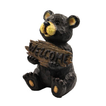 Load image into Gallery viewer, Bear Sitting Holding Welcome Sign
